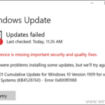 FIX: Cumulative Update KB4528760 failed with Error 0x800f0988.