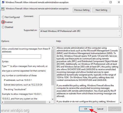 Enable remote administration - Group Policy