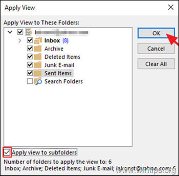 Apply View to IMAP folders