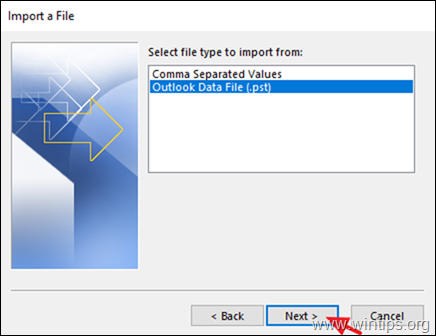 How to Import Outlook Data file (.pst)
