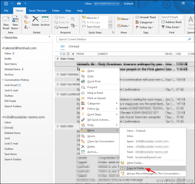 How to Copy or Move IMAP or POP3 emails to Office 365