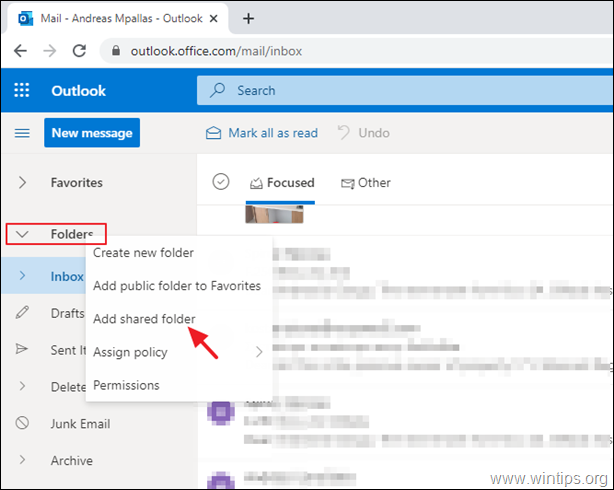 løgner Kriger I detaljer How to Add a Shared Mailbox in Outlook and Outlook Web App. - wintips.org -  Windows Tips & How-tos
