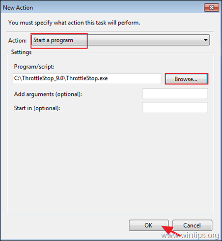 Start ThrottleStop at Windows Logon
