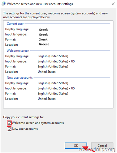 Change Language Settings in New and Other User Accounts