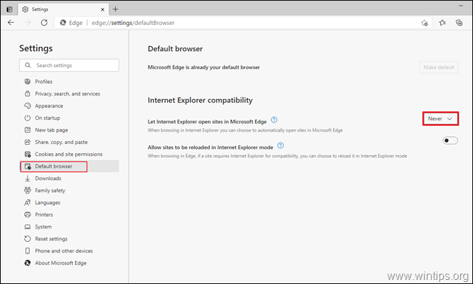 Fix: Forced opening of sites in Internet Explorer Edge