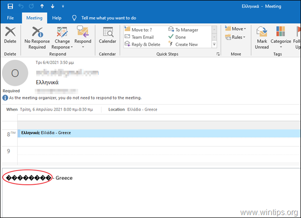 FIX Garbled Characters in Outlook Calendar Appointments and Events 