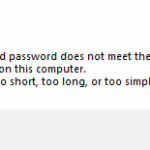 FIX: Supplied password does not meet the requirements for passwords on Windows 10 (Solved)