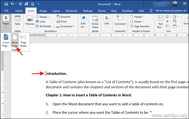 How to Add Table of Contents on Word 