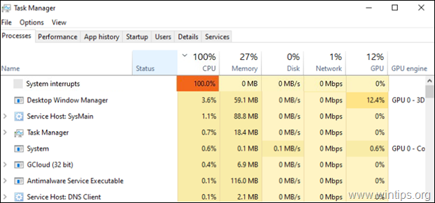 FIX: System Interrupts 100% CPU Usage on Windows 10