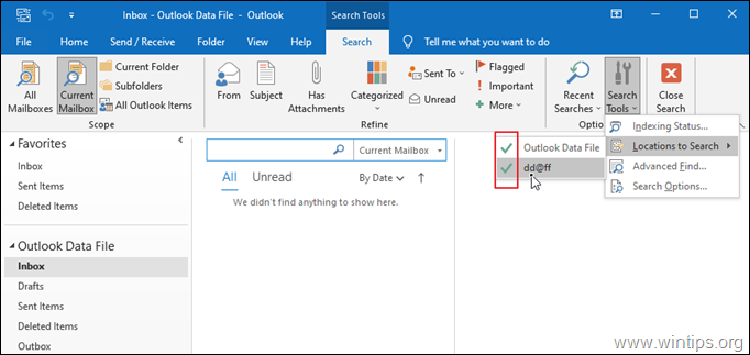 FIX Outlook 2016 Search Not Working. 