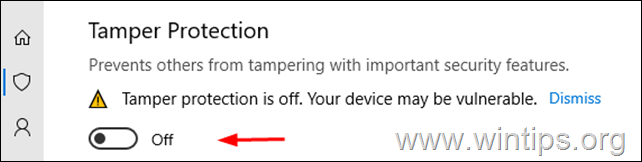 disable tamper protection