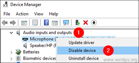 Disable Microphone Device