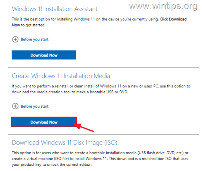 Download Windows 11 Disk Image (ISO) file from Microsoft
