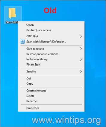 Right-click the Windows context menu