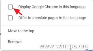 Display Google Chrome in another language