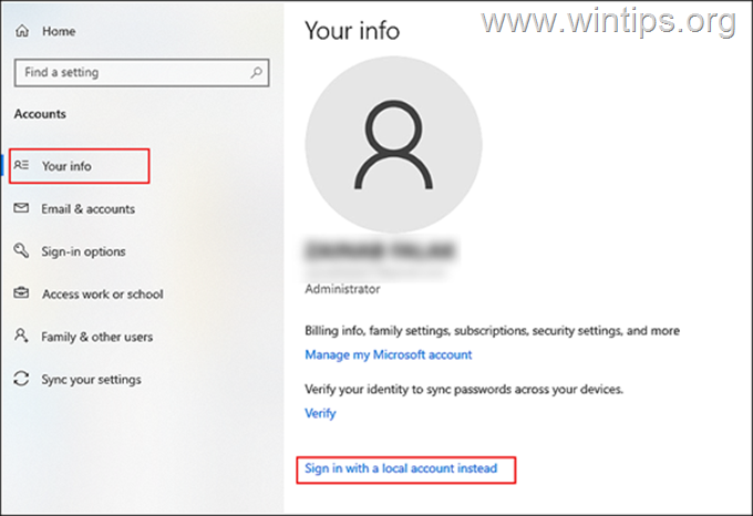 Sign in to Windows 10 with a local account instead of a Microsoft account.