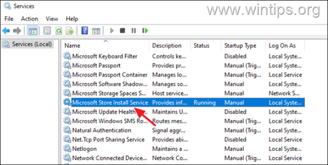  Restart Microsoft Store Install Service