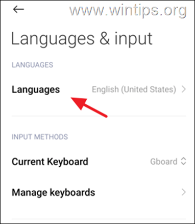 Change the display language in the Gmail app on Android