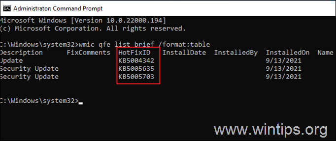 How to view installed updates from the command line