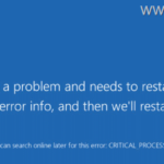 FIX: CRITICAL PROCESS DIED bsod error on Windows 10.