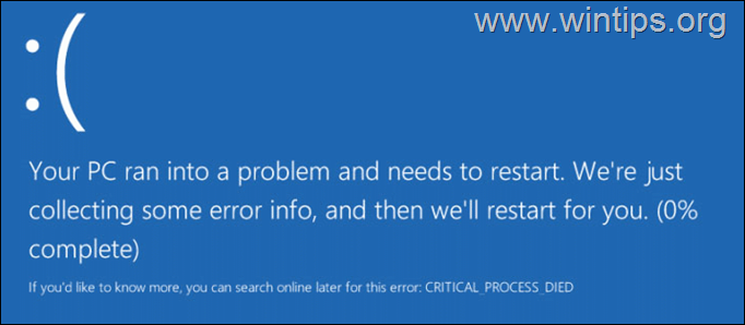 CRITICAL PROCESS DEAD bsod error windows 10