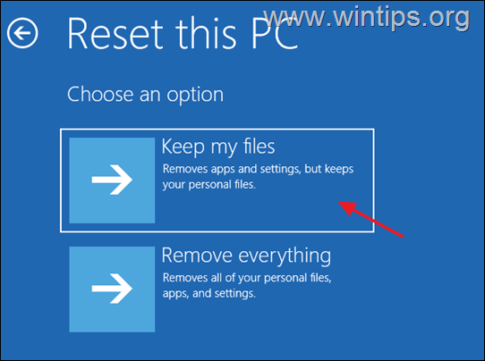 Prepare Windows - Reset this PC
