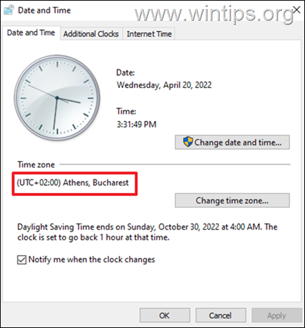 Change the Windows Internet time server