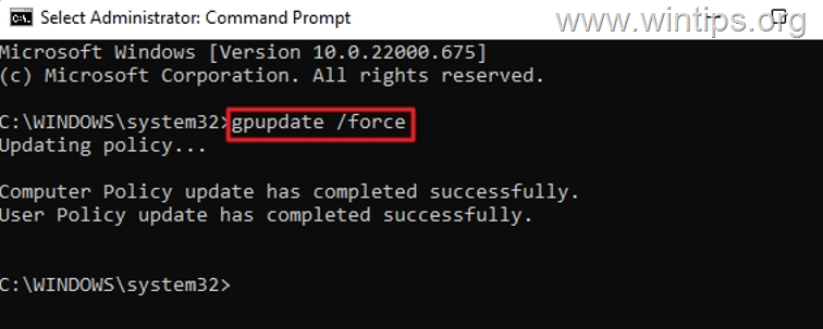 Credentials does not match. GPUPDATE /Force. GPUPDATE /Force Computer Policy update has not completed in expected.