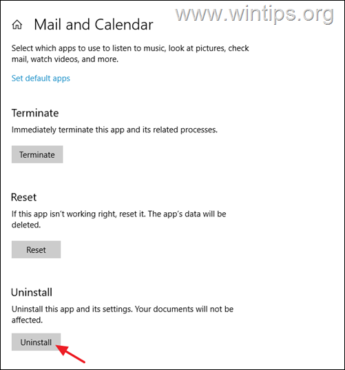 Uninstall Mail and Calendar