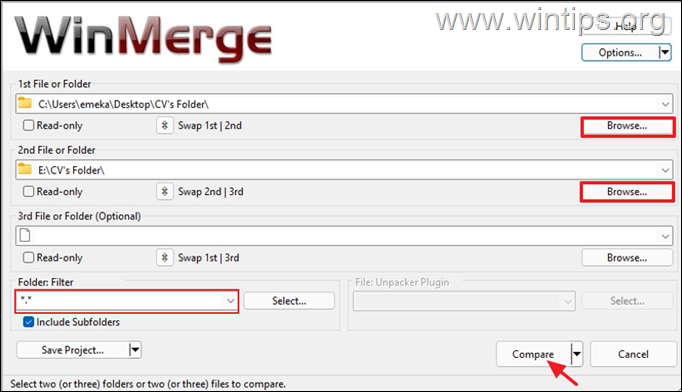 How to Compare Folders - WinMerge