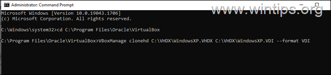 Convert VHDX file to VDI file 