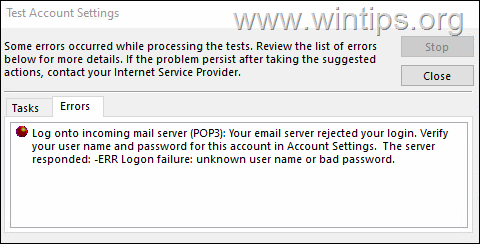 Outlook 0x800CCC92 - Error accessing Office365 POP3 account