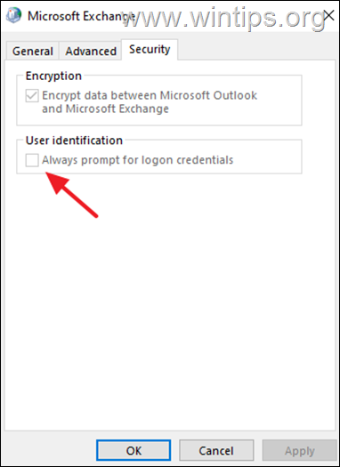Outlook always prompt for logon credentials