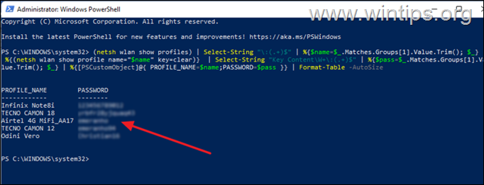 View Saved Wi-Fi Passwords from PowerShell