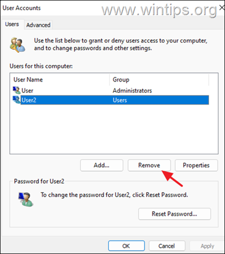 Delete a Windows 7/10/11 user