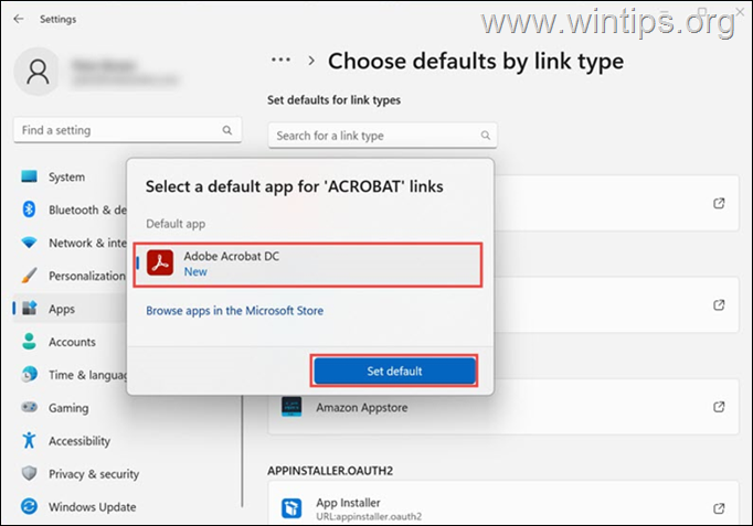 Reset default apps by protocol windows 11
