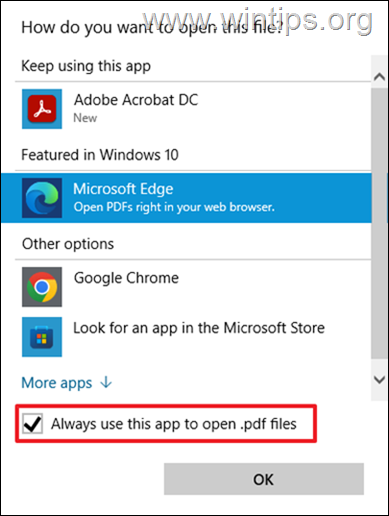 Set a default app for a file