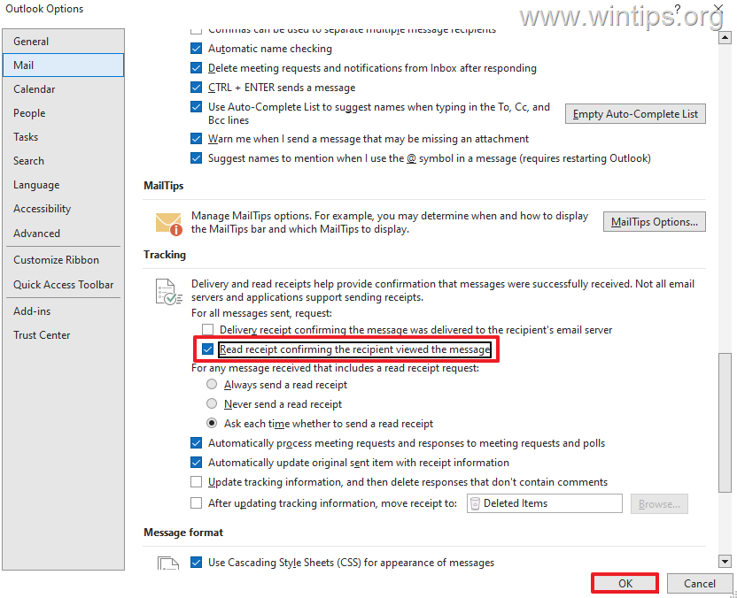 How to Request Read Receipt in Outlook or Outlook.com - WinTips.org