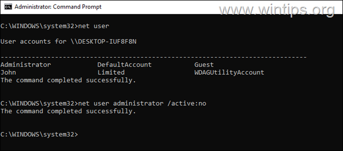 hide-disable administrator account