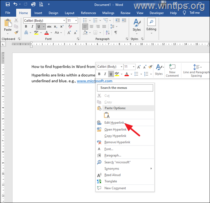 How to Change Hyperlinks in Word