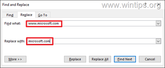 How to Change Word Hyperlinks with Find-Replace