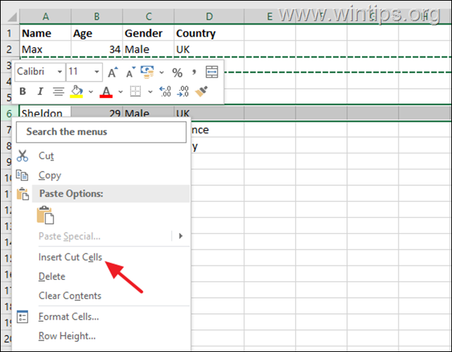 How to Move an Excel Row