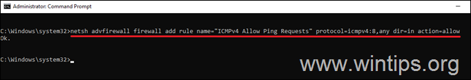Enable PING with Command Prompt