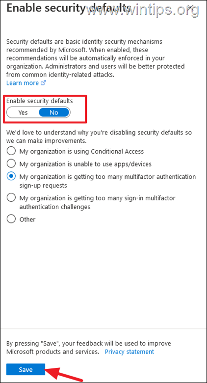 Disable Security Defaults Microsoft 365