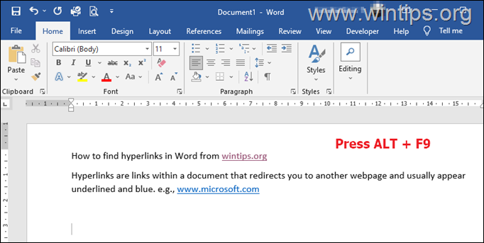 How to Find, Change, and Delete Hyperlinks in a Word Document.