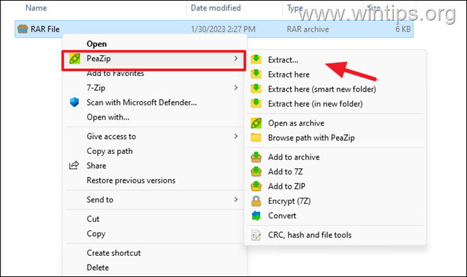 How to Open RAR Files in Windows 11 - PeaZip
