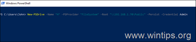 Map Network Drive In Windows 10/11 - PowerShell