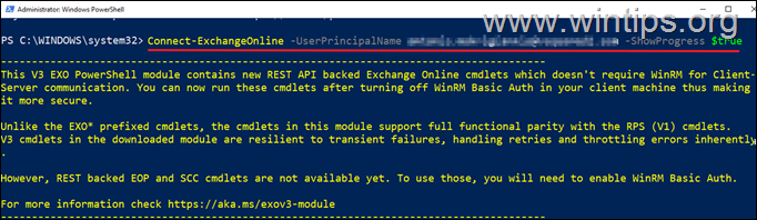 Connect to Exchange Online PowerShell