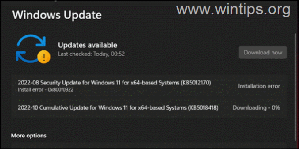 FIX: 0x800f0922 Windows 11 Update Error. 