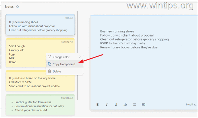 View Sticky Notes in Outlook for Web